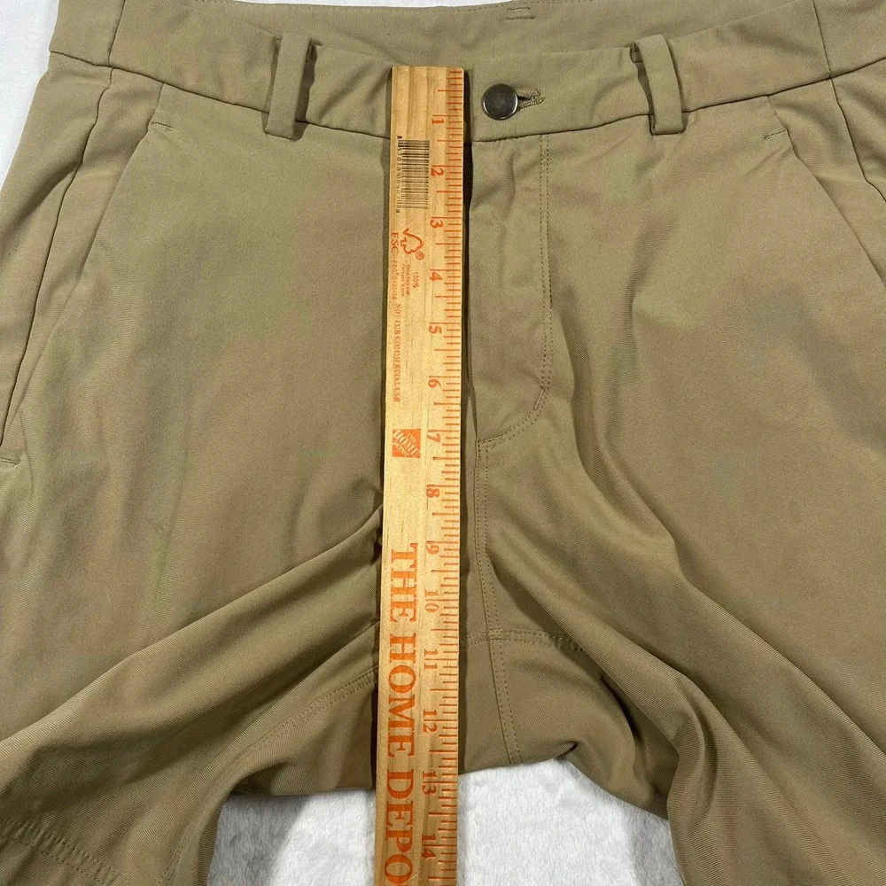 Lululemon Commission Shorts Mens 34 Tan Performance Golf Chino Tech *Flaw